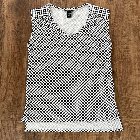 Moda International Victoria’s Secret white/black checkered scoop neck tank top - Picture 1 of 6